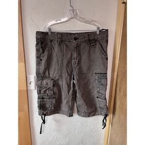 Rock Revival Cargo Shorts Men's Brown Distressed Cotton Blend Size 38